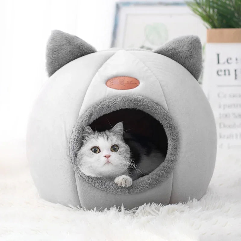Cozy Deep Sleep Cat Bed - Winter Comfort for Your Feline Friend - Removable & Breathable Design