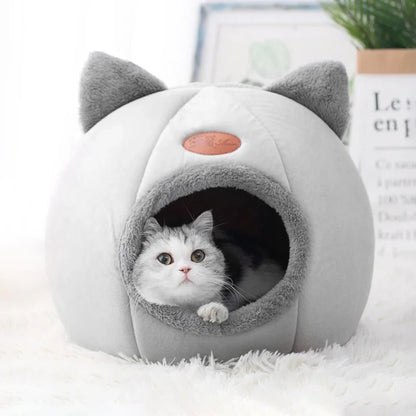 Cozy Deep Sleep Cat Bed - Winter Comfort for Your Feline Friend - Removable & Breathable Design